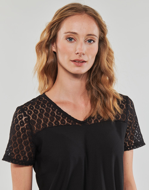 Only - ONLSILJA S/S LACE TOP JRS - Noir