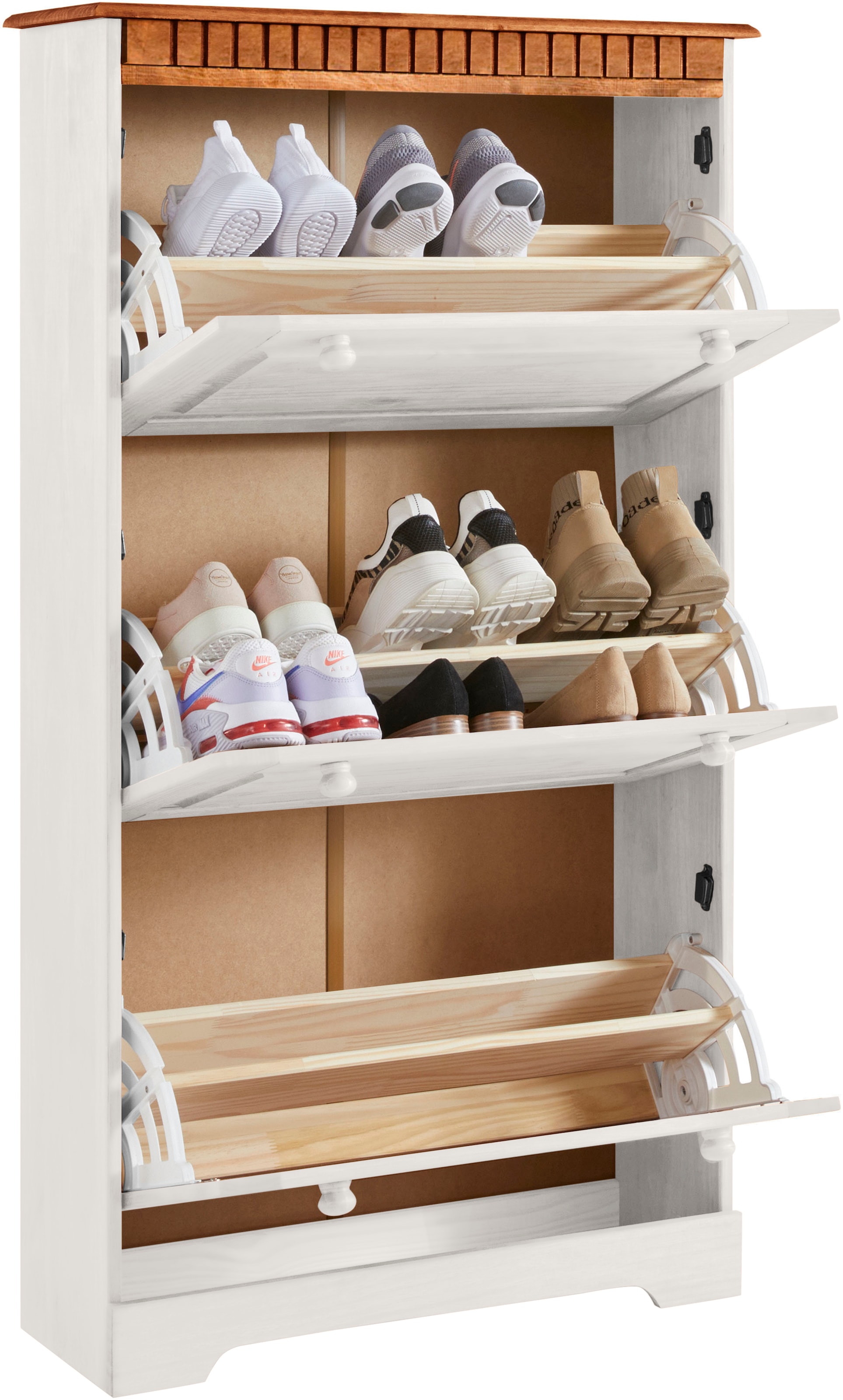Home affaire Schuhschrank »Lisa« mit 3 Klappen, Höhe 134 cm, Breite 75 cm