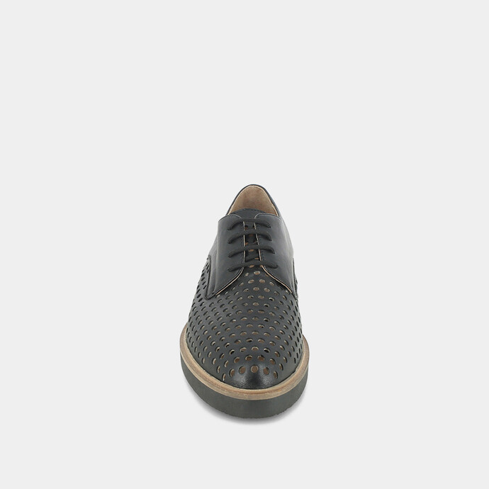 Derbies perforées  en cuir noir