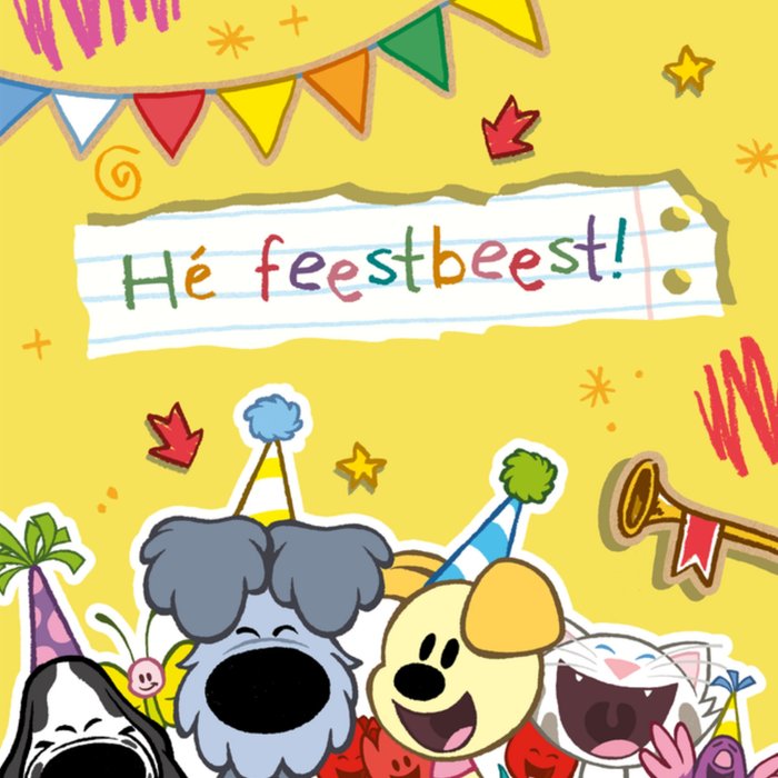 Woezel en Pip | Verjaardagskaart | feestbeest