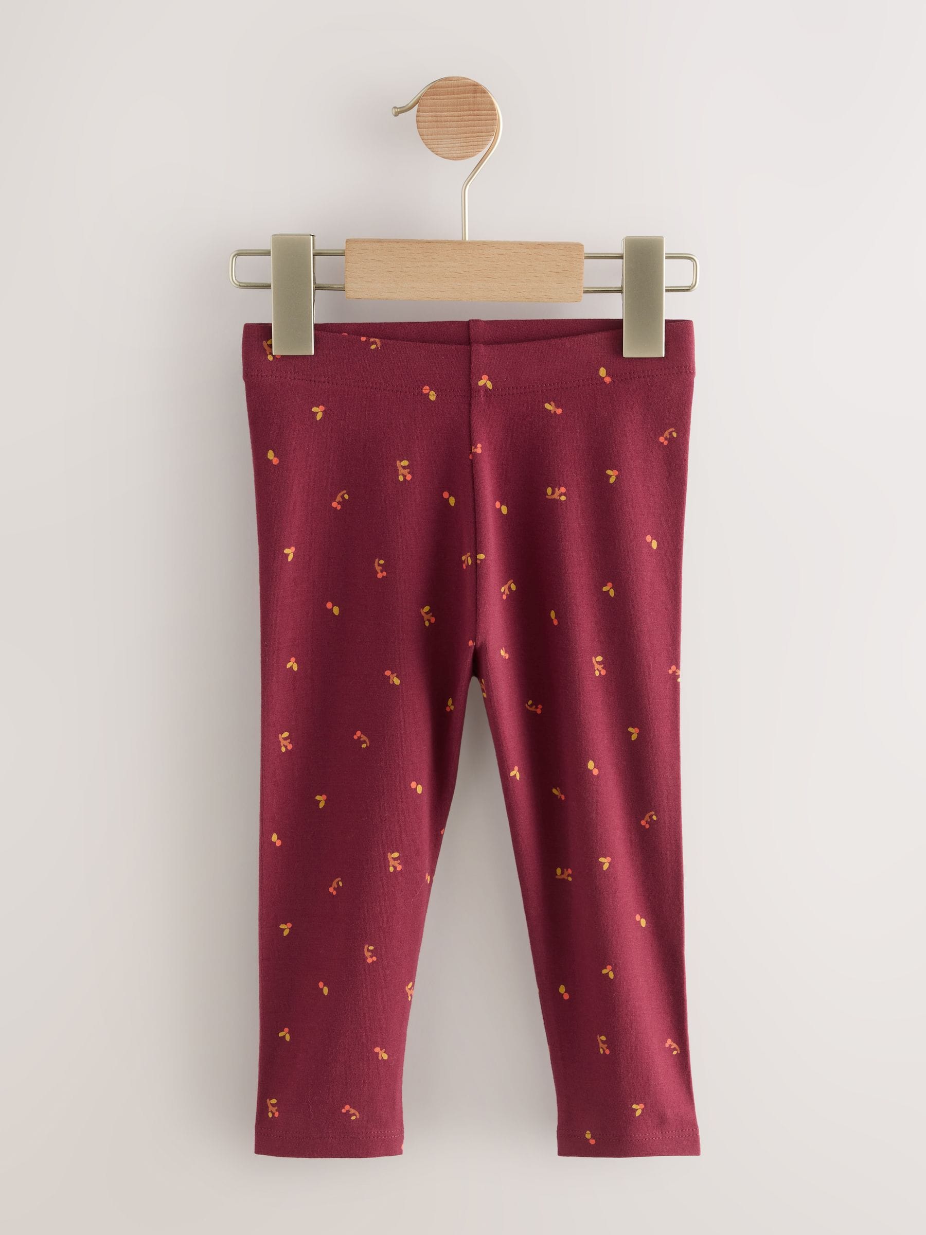Bordauxrood met fijne bloemetjesprint - Legging (3 mnd-7 jr)