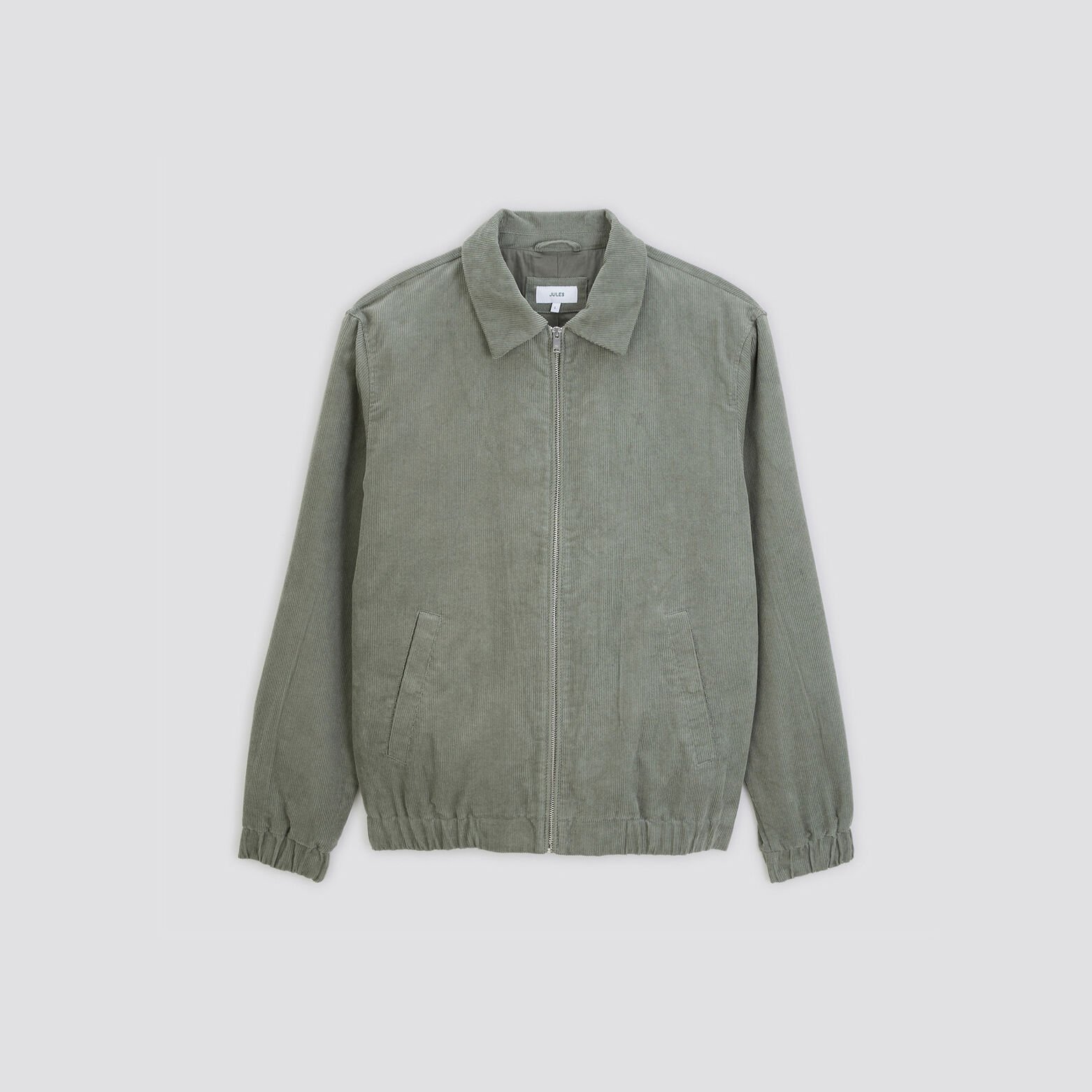 Blouson en velours col chemise Vert