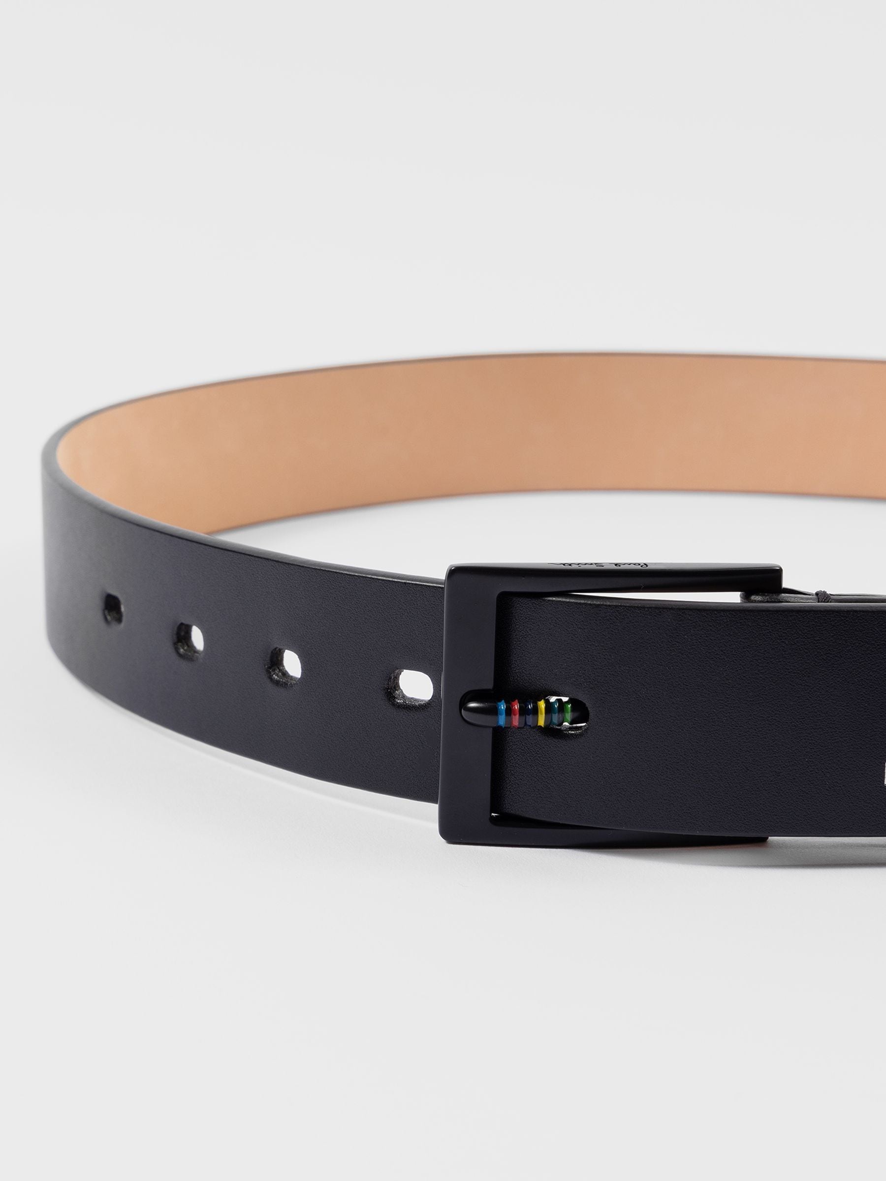 PS Paul Smith Logo Stripe Detail Black Belt
