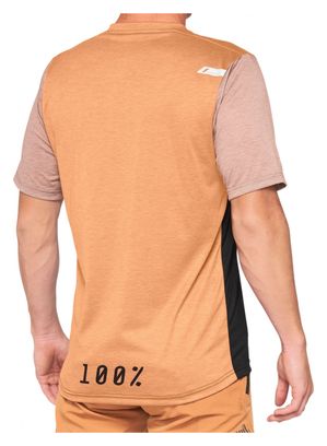 Maillot Manches Courtes 100% Airmatic Jersey Caramel / Noir