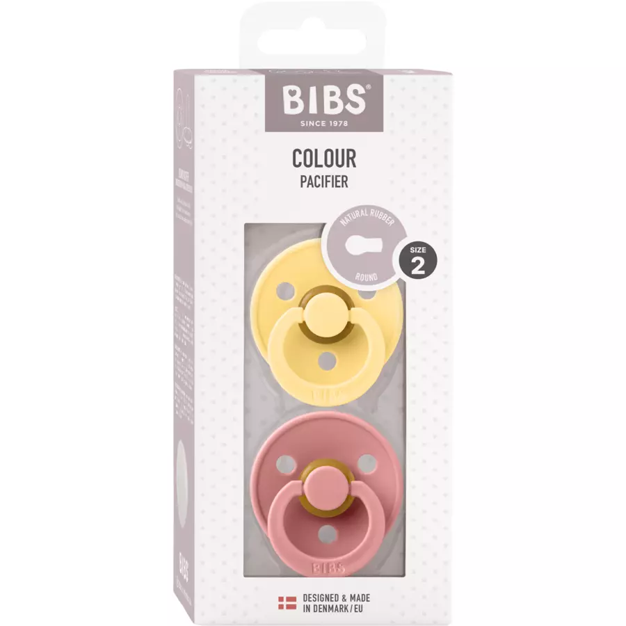 BIBS® Schnuller Colour Pale Butter & Dusty Pink 6-18 Monate, 2 Stk.