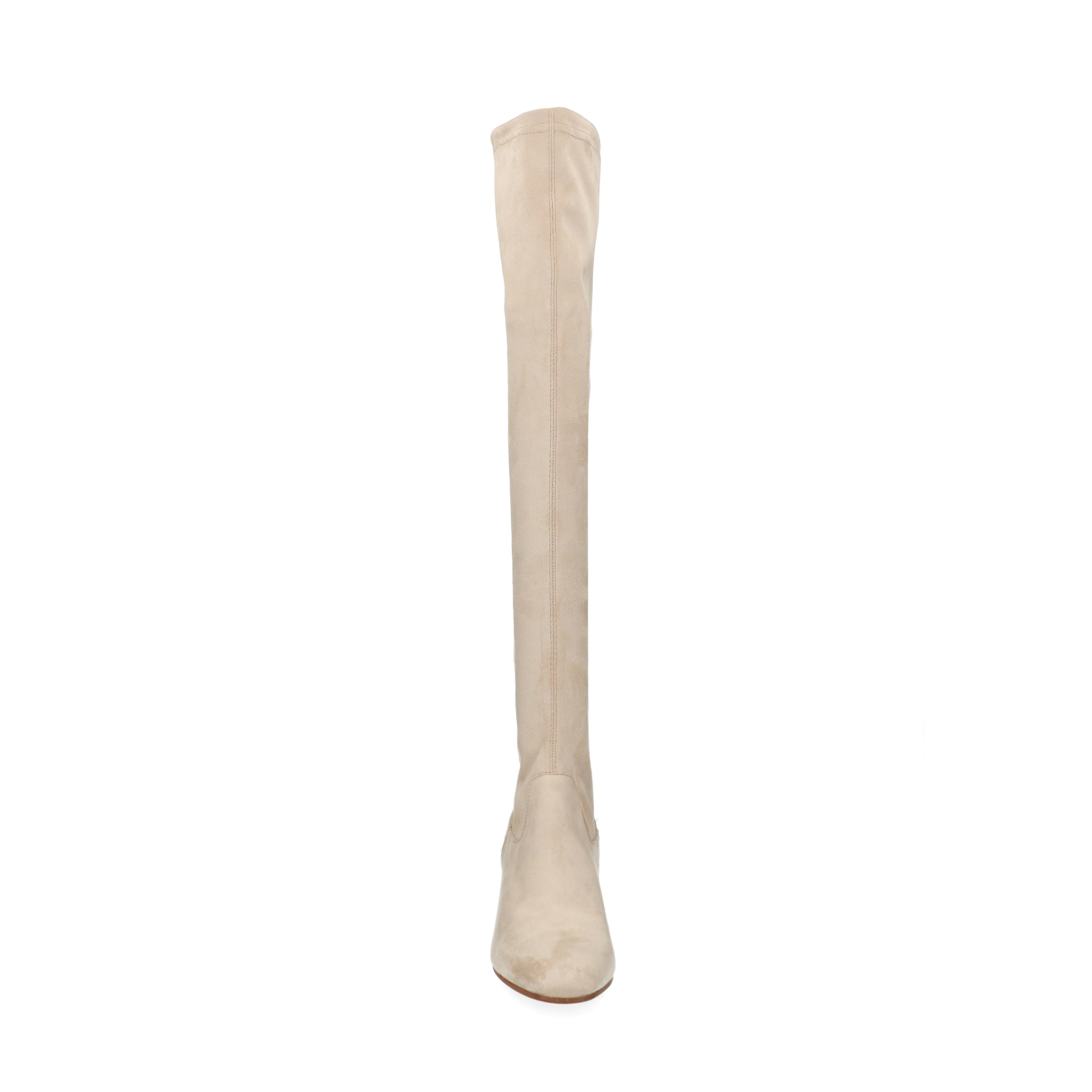 Beige suèdine overknee laarzen