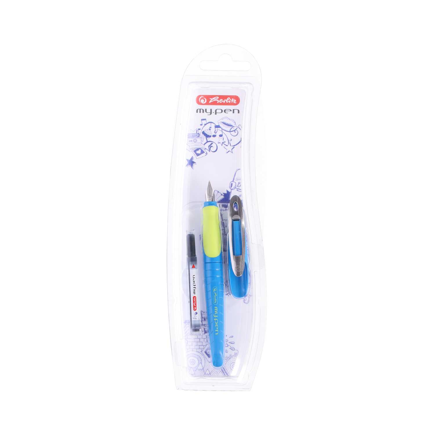 Herlitz Füllhalter my.pen mit M-Feder inkl. Patrone 6fach