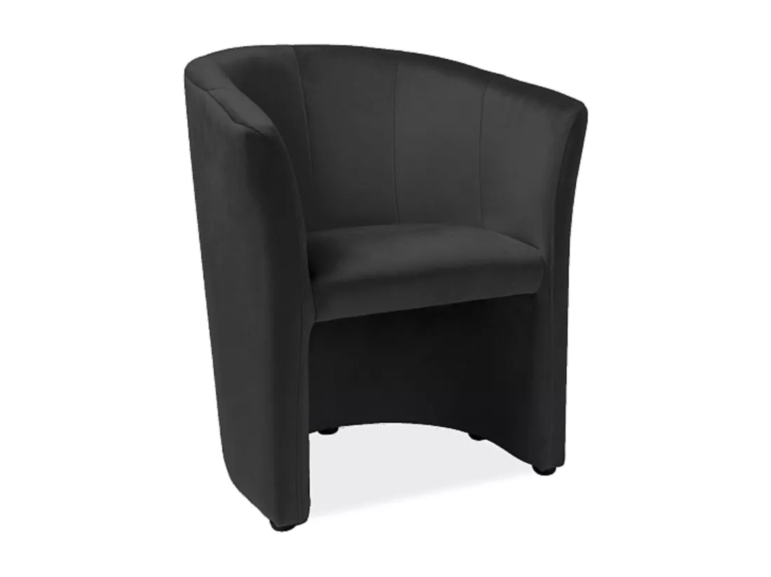 Fauteuil cabriolet confort velours noir Tisso