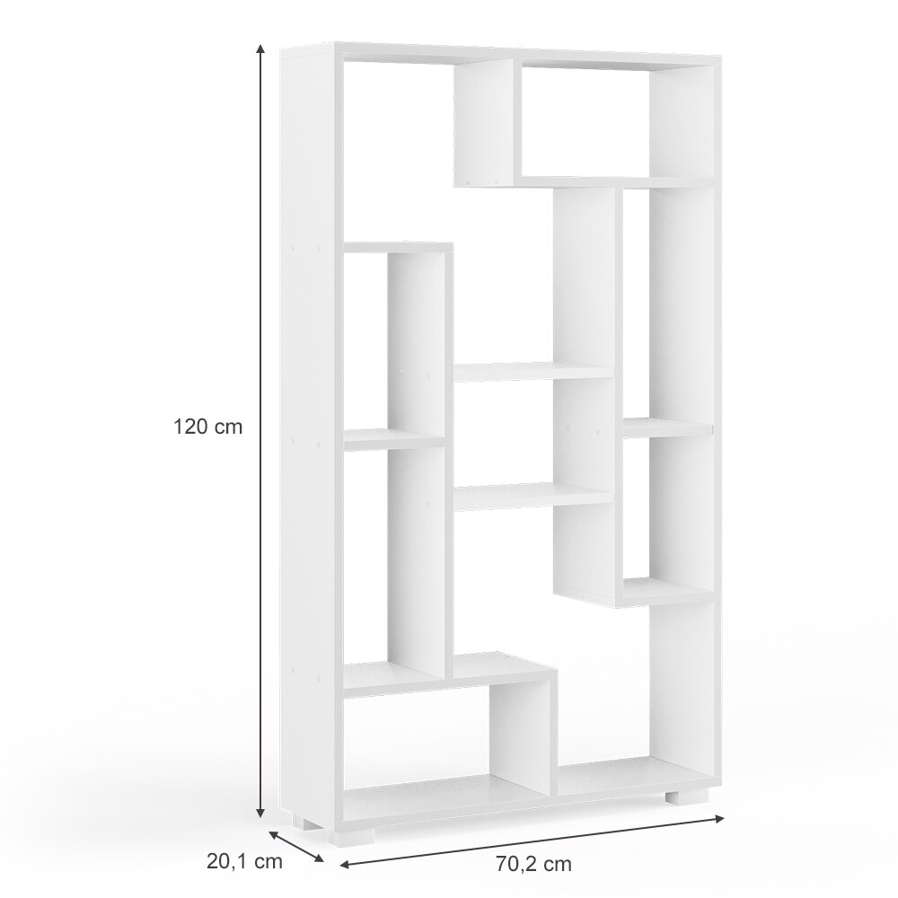 Vicco Raumteiler Domus 9 offene Fächer weiß Bücherregal Standregal Aktenregal
