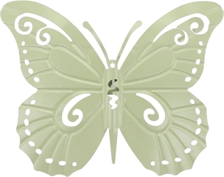 HBX tuinwanddecoratie Vlinder groen 28 x 36 cm