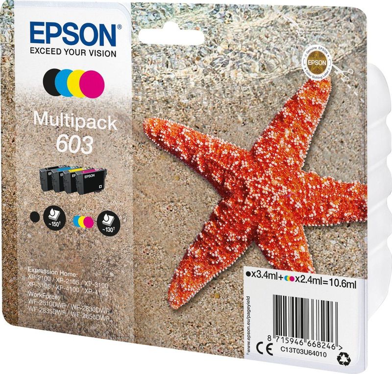 Epson C13T03U64010 inktcartridge 1 stuk(s) Origineel Normaal rendement Zwart, Cyaan, Magenta, Geel