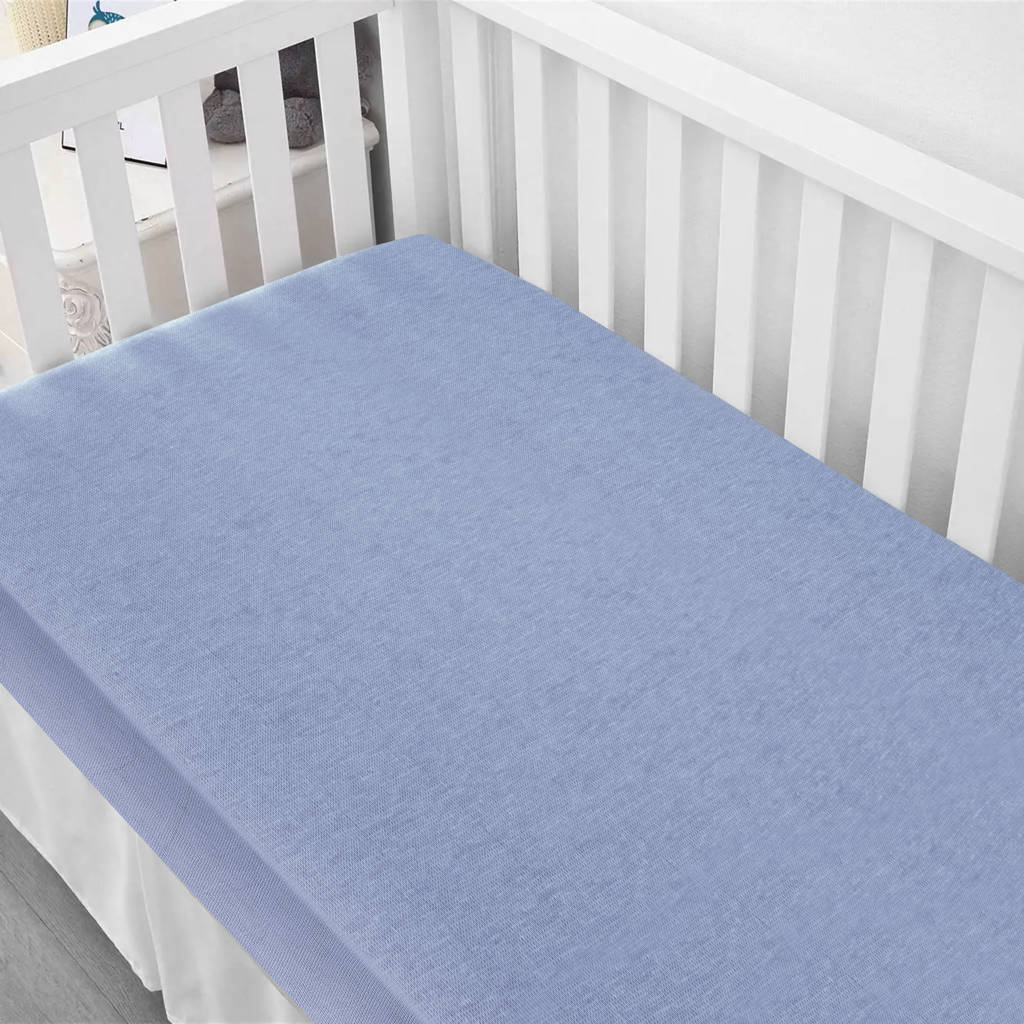 ledikant hoeslaken jersey 60x120 lichtblauw