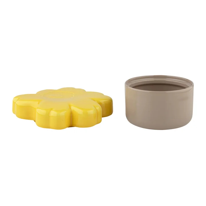 Marimekko - Oiva Unikko Aufbewahrungsdose mit Deckel 16 x 15,5 cm, weiss / gold (60th Anniversary Collection)