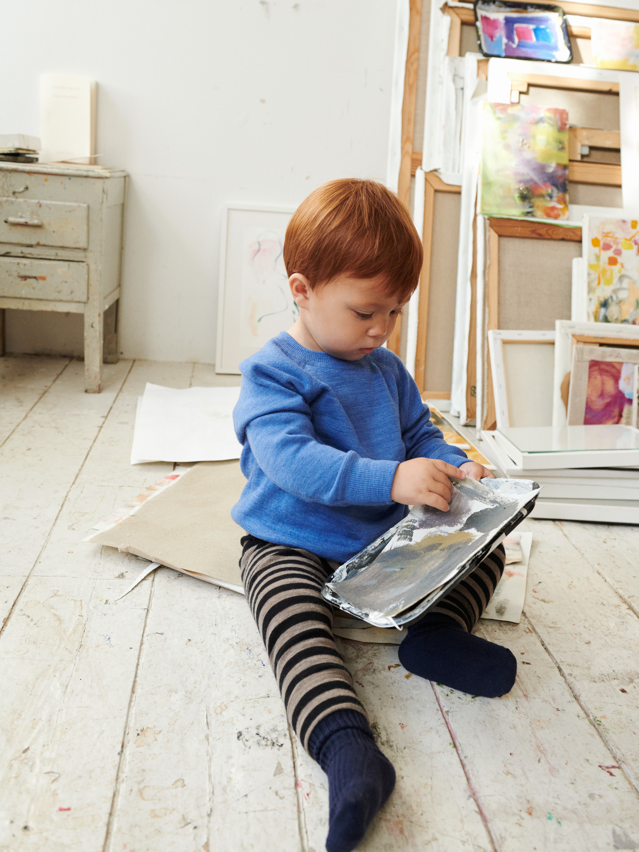 Trui van merinowollen terry voor baby's