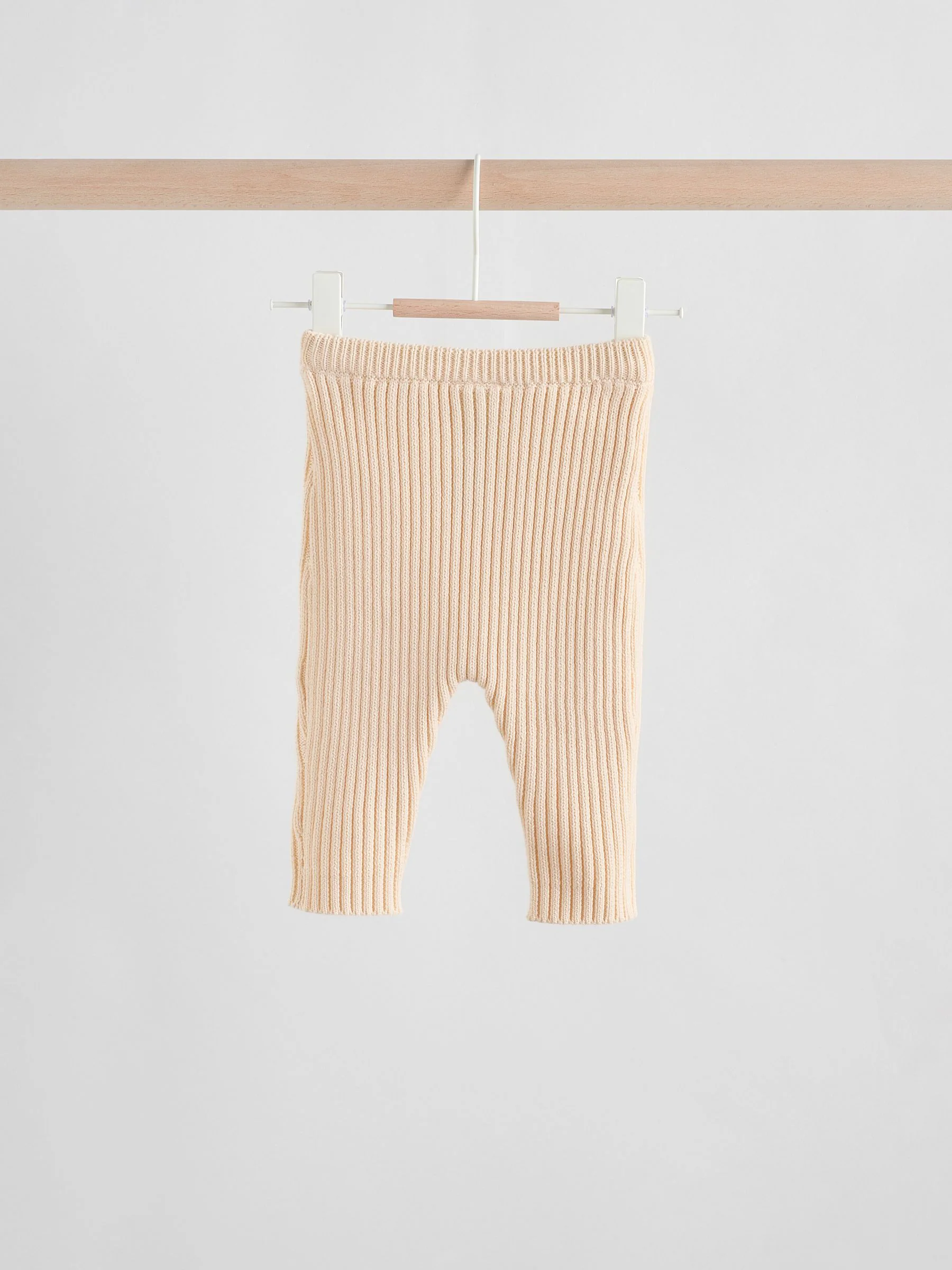 crème met borduursel - 2 -delige gebreide baby set met vest en legging (0mnd -3jr)