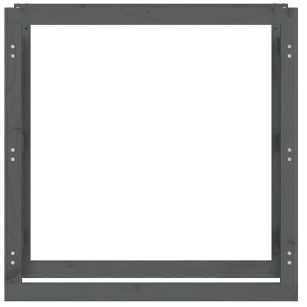 vidaXL Vedstativ grå 100x25x100 cm heltre furu