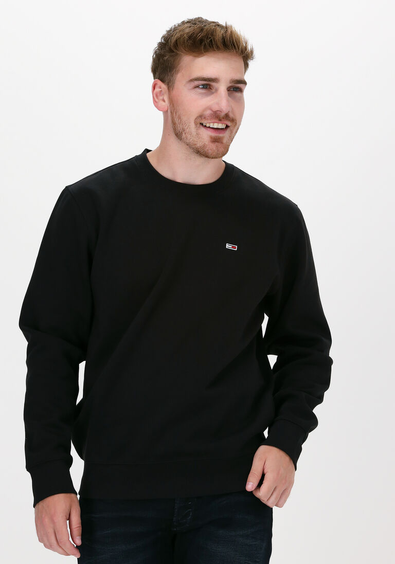 TOMMY JEANS zwarte tommy jeans sweater tjm regular fleece c neck