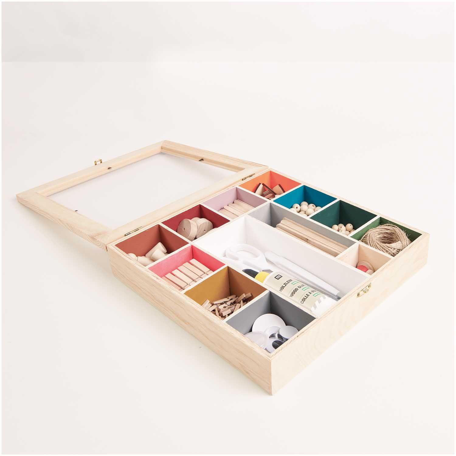 Sortierbox MATCH aus Holz mit Sichtfenster