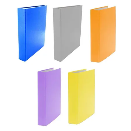 Livepac Office Ringbuch DIN A5, 4-Ring Ordner, 5 Stück je 1x hellblau, grau, gelb, lila, orange