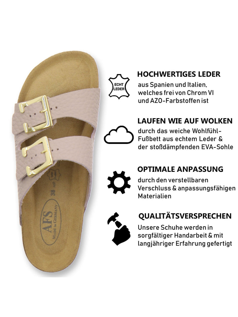 Pantoletten Damen Zweischnaller beige