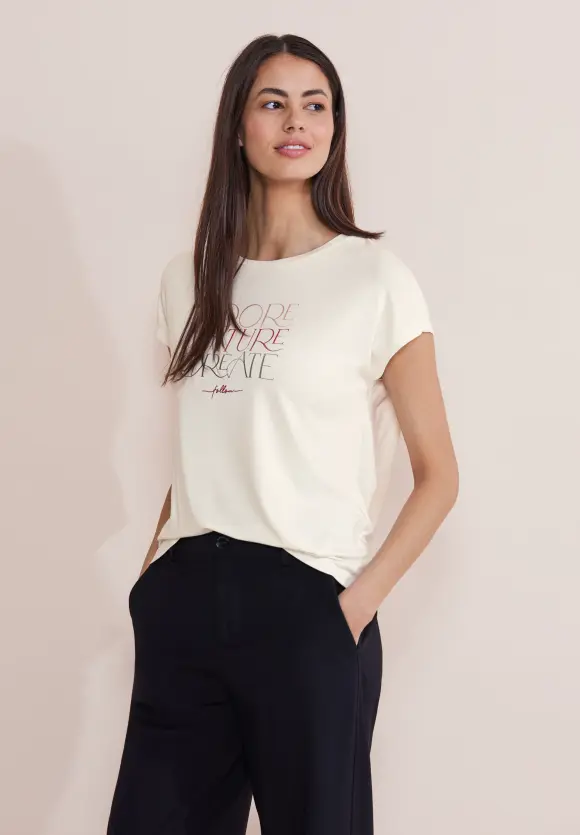 T-Shirt mit Wording - off white
