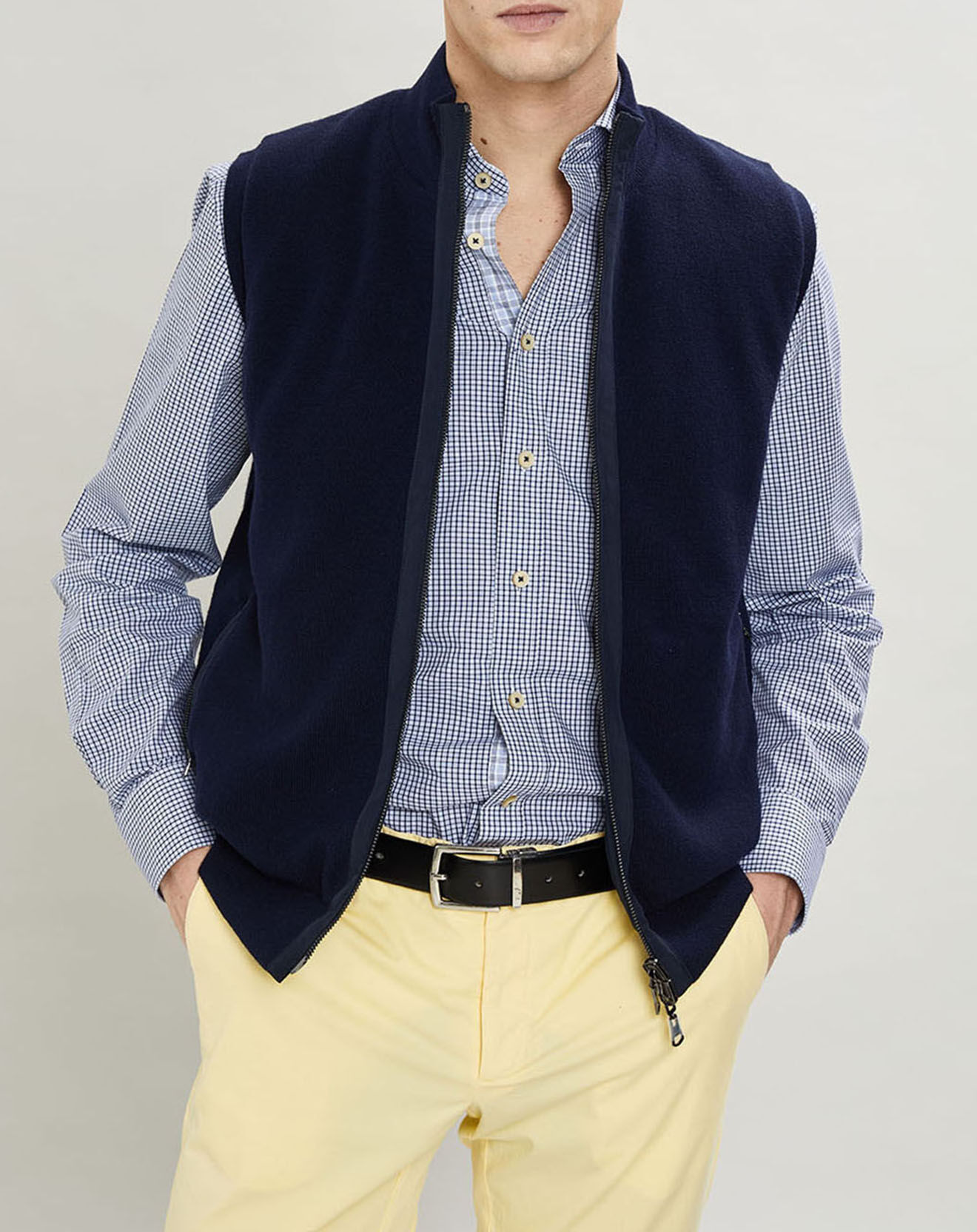 Hackett London Gilet réversible sans manches bleu marine