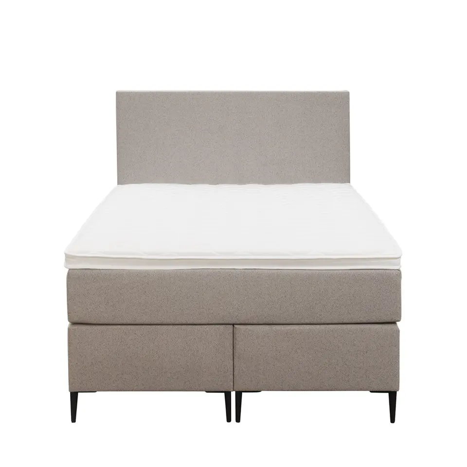 Boxspring Liv egaal - beige - 120x200 cm - slanke poot