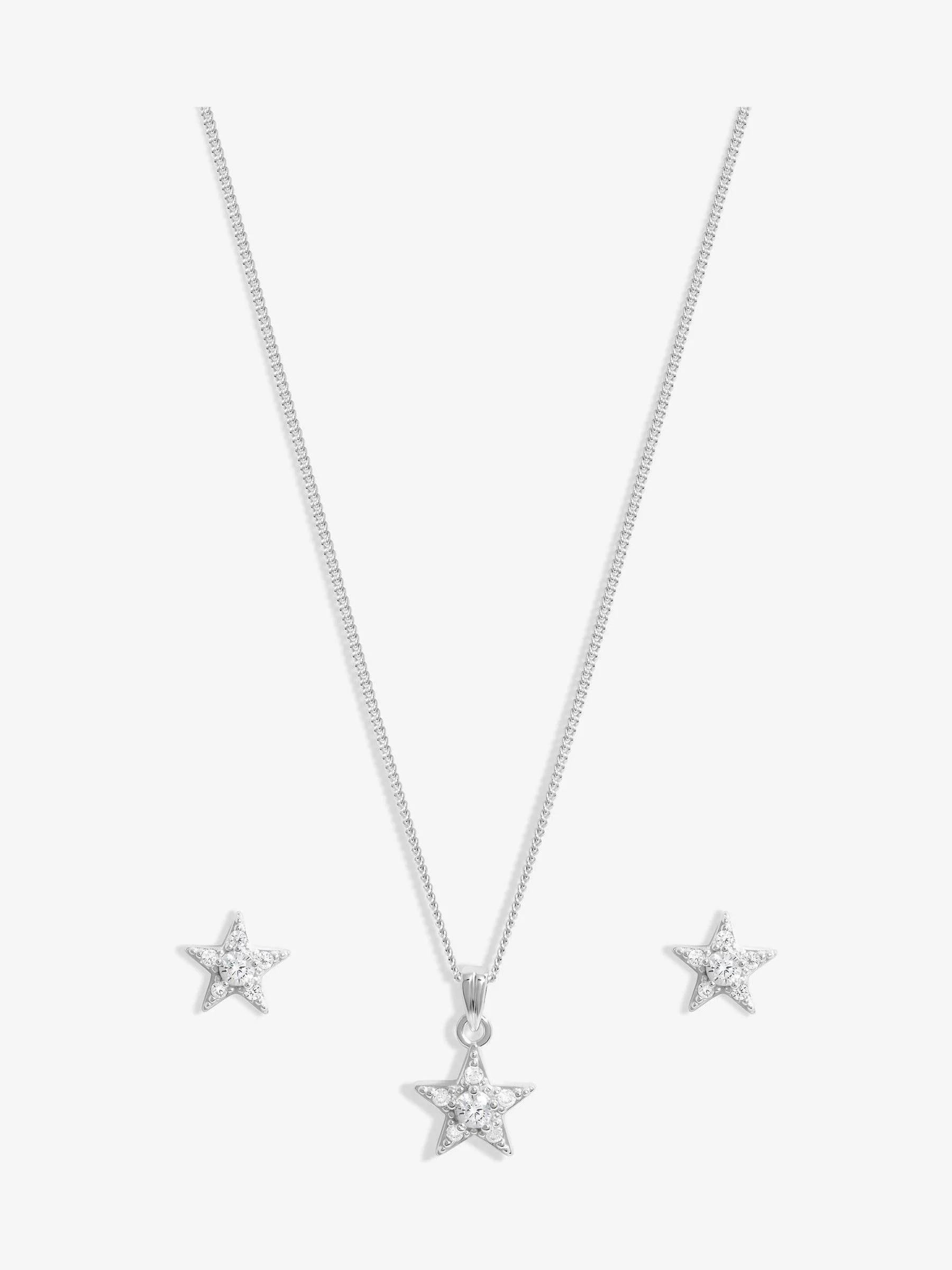 Simply Silver Tone 925 Cubic Zirconia Celestial Set With Gift Boxed
