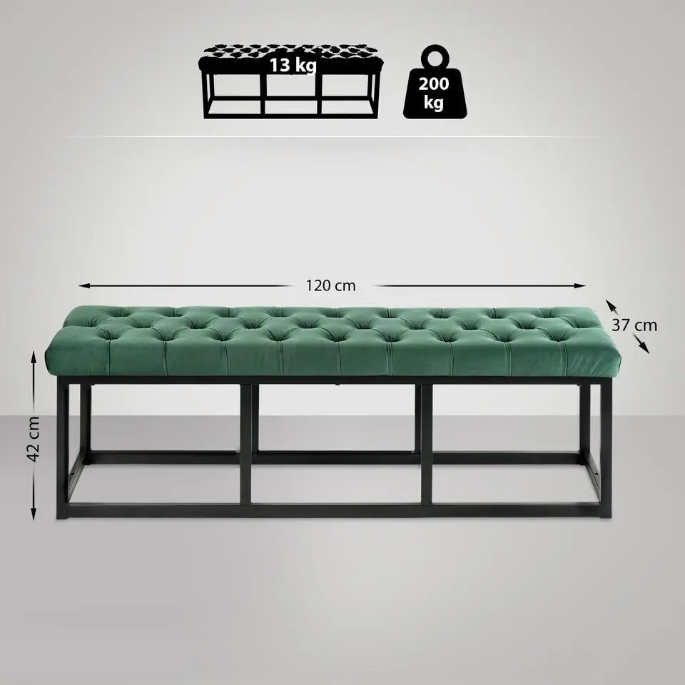 CLP 2-zits Bankje Polson 120 cm - groen