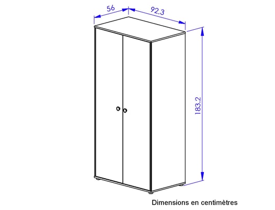 DIAGONE - Armoire enfant Armoire 2 portes arthur - bois et blanc