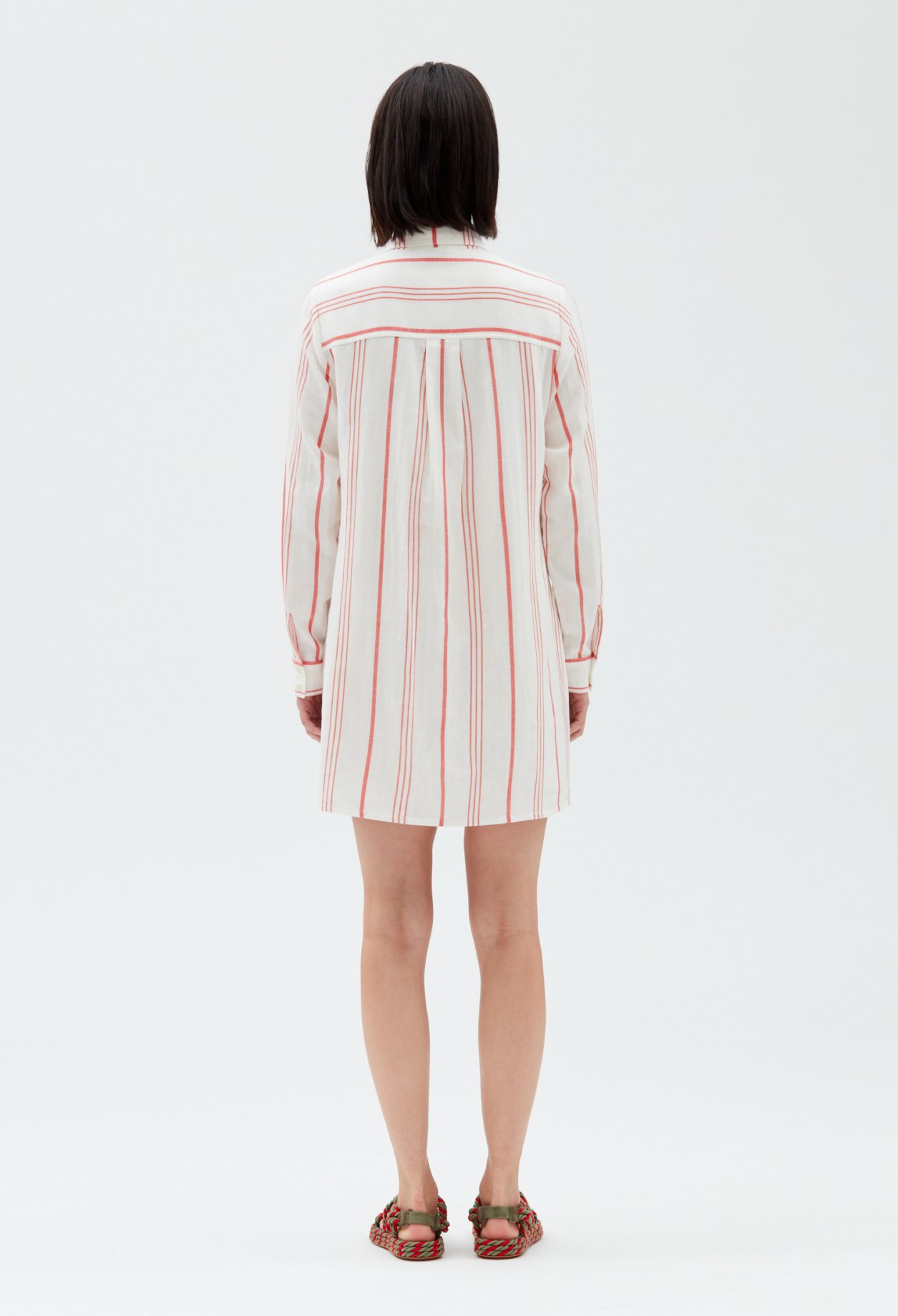 Robe chemise courte rayee