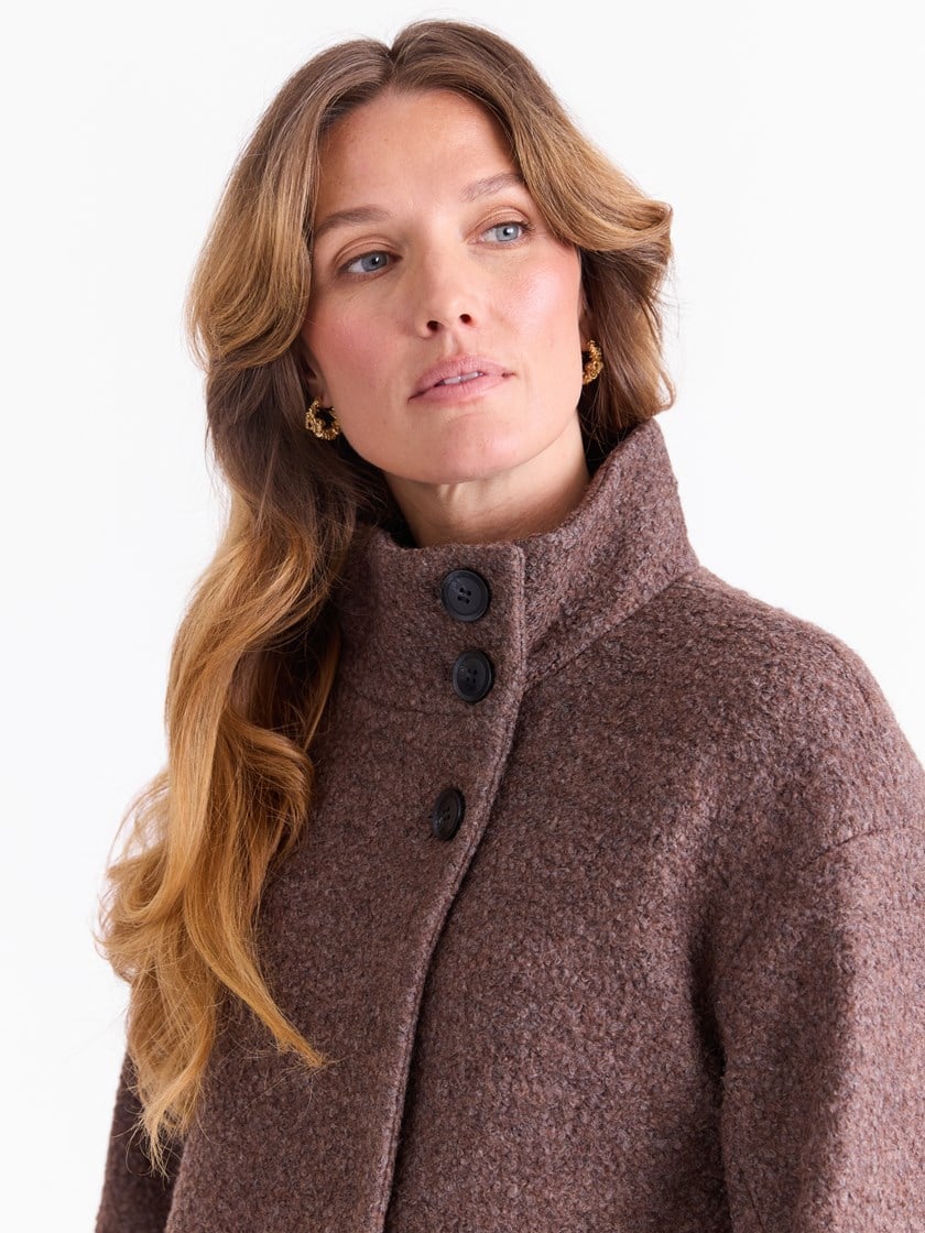 Marita boucle jakke Chocolate Brown