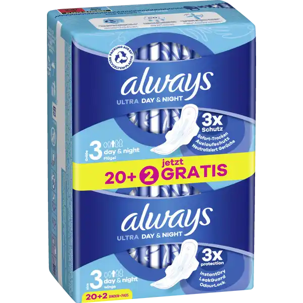 Ultra Day & Night Binden mit Flügeln Big Pack + 2 Gratis