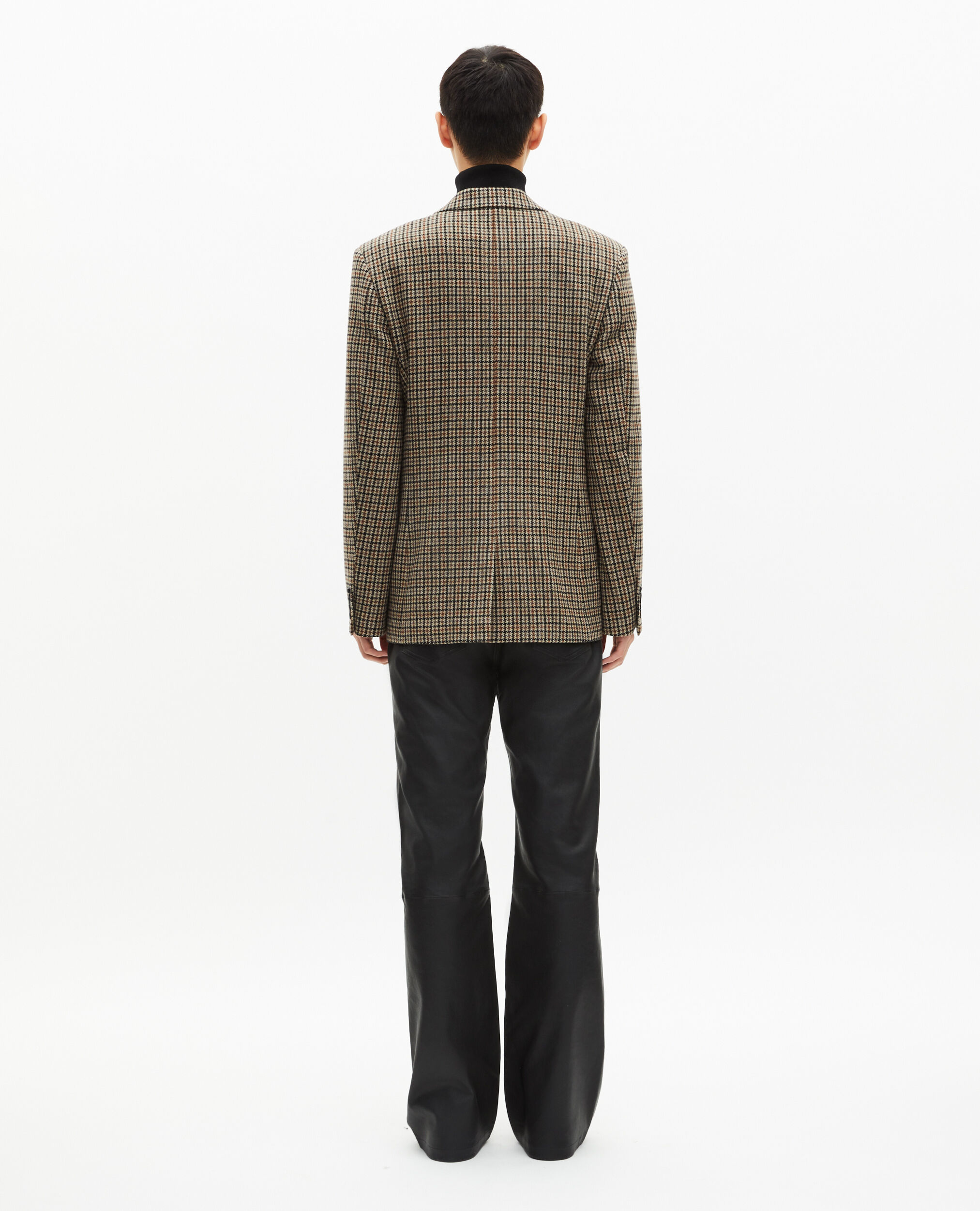 Veste en pied de poule marron et noire