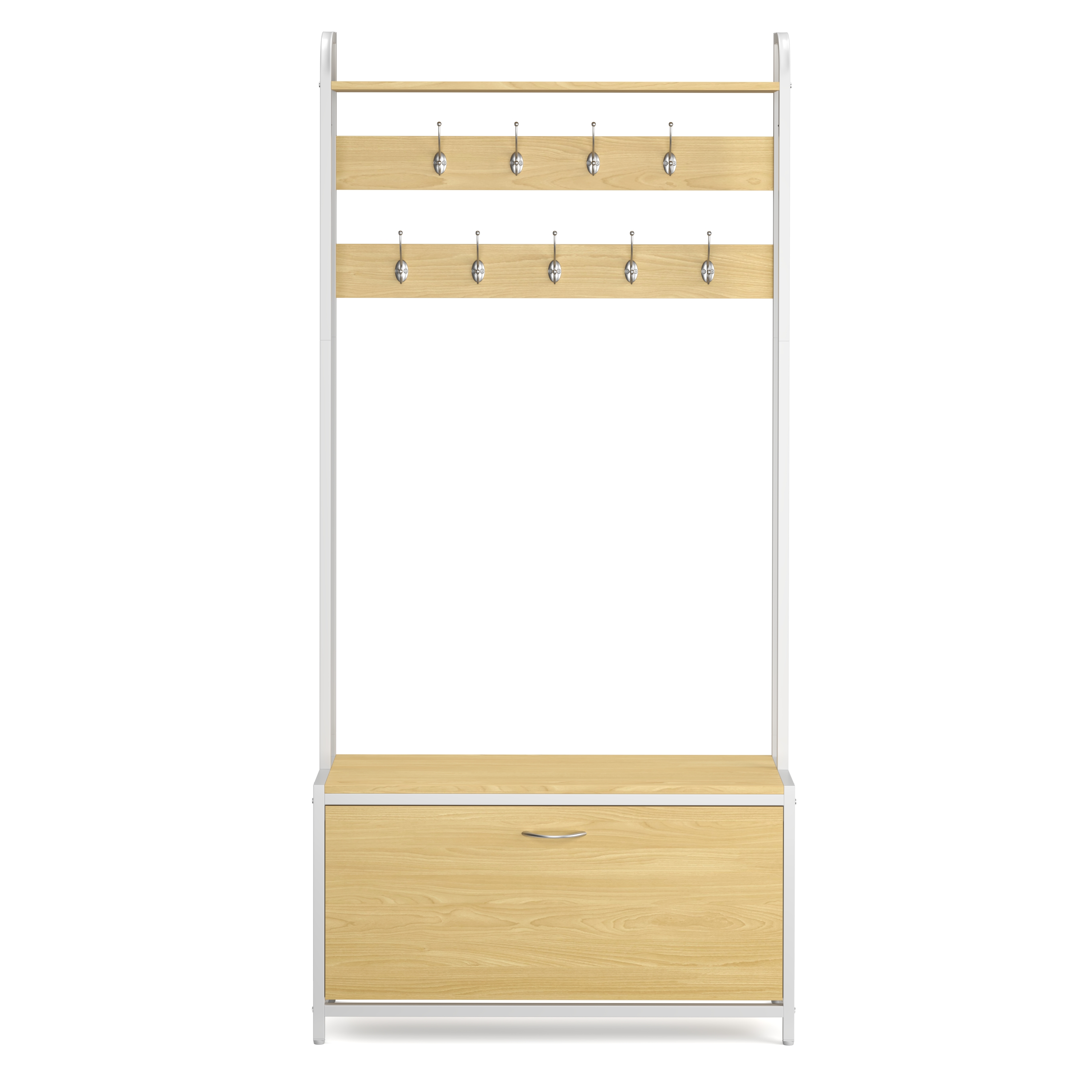 Garderobe Schuhschrank 120 x 180 cm hellbraun/weiss