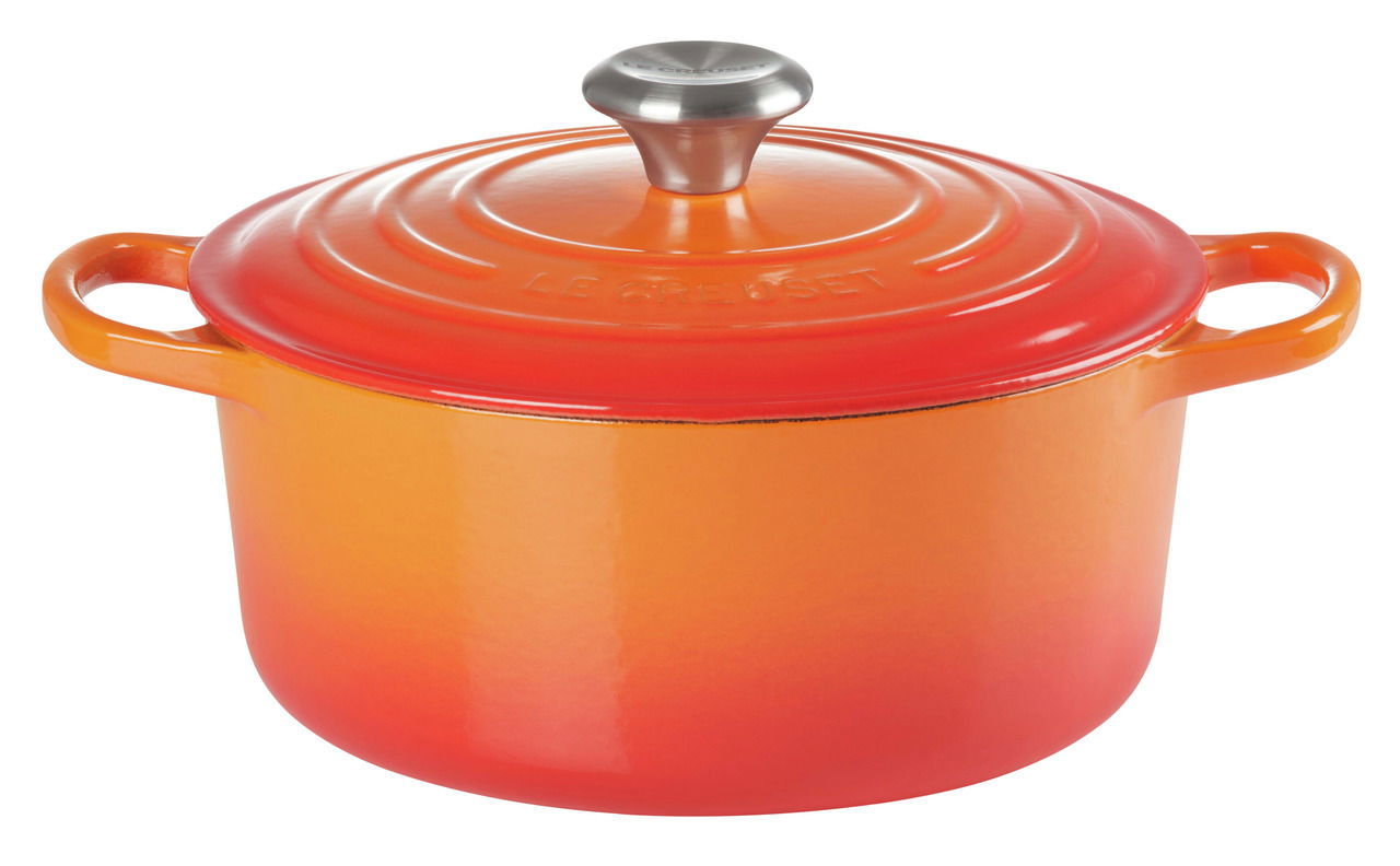 LE CREUSET Bräter Rund 24cm Ofenrot SIGNATURE