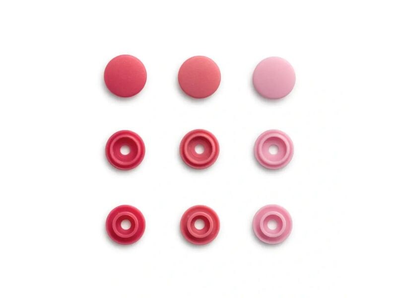 Prym Druckknöpfe Color Snaps Rosa, Ø 9 mm, 36 Stück Nähfreie Druckknöpfe Mini
