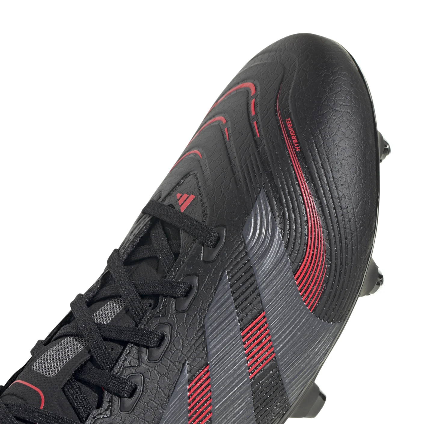 Adidas Predator League IJzeren-Nop Voetbalschoenen (SG) Zwart Grijs Rood