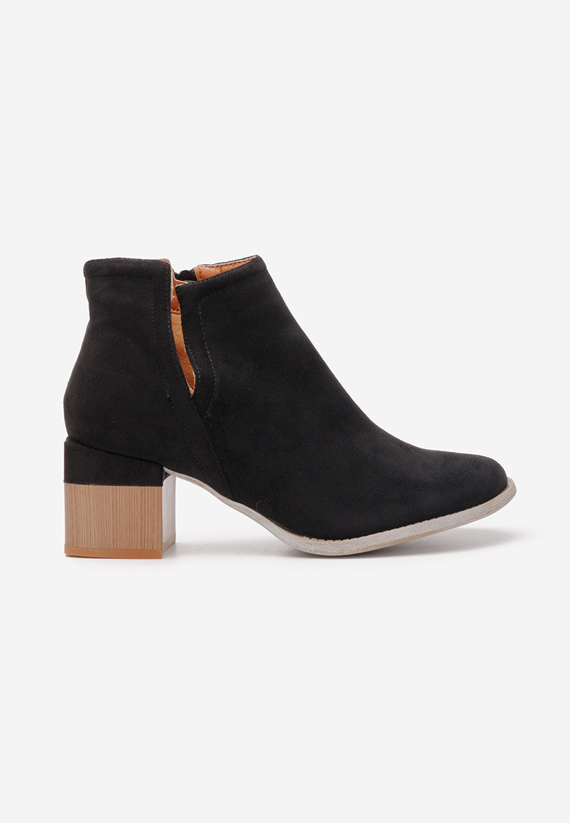 Bottines à gros talon noires Vesima