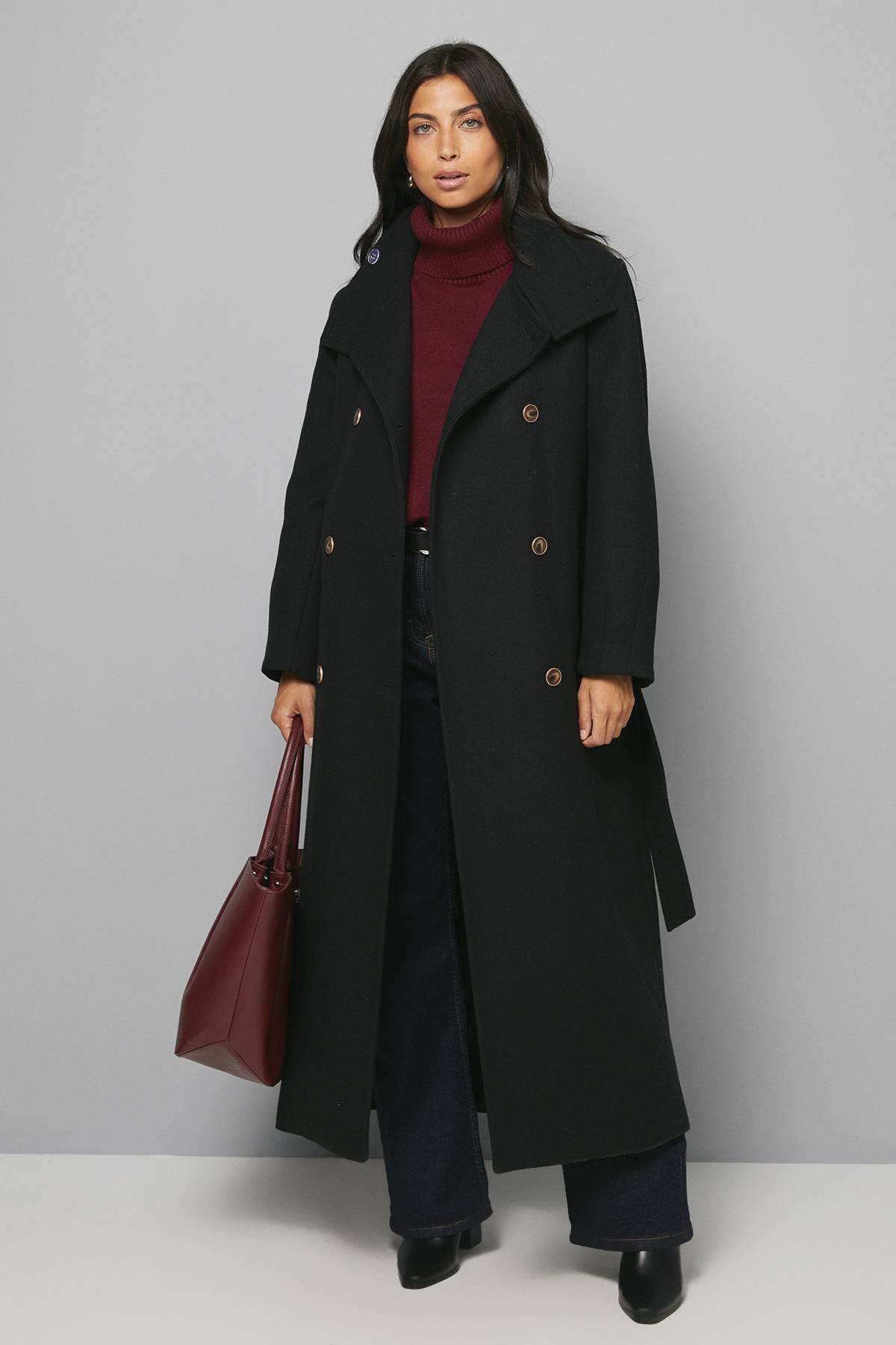 Wallis Manteau Col Cheminée