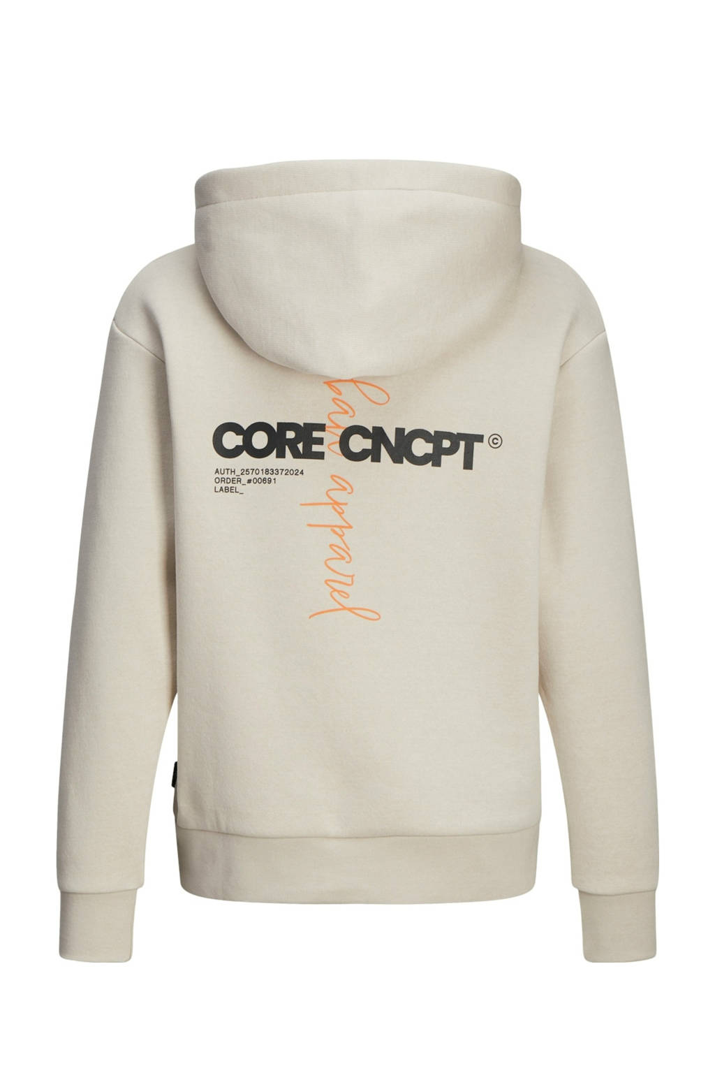 JACK & JONES sweater JCOAUTHENTIC met backprint ecru
