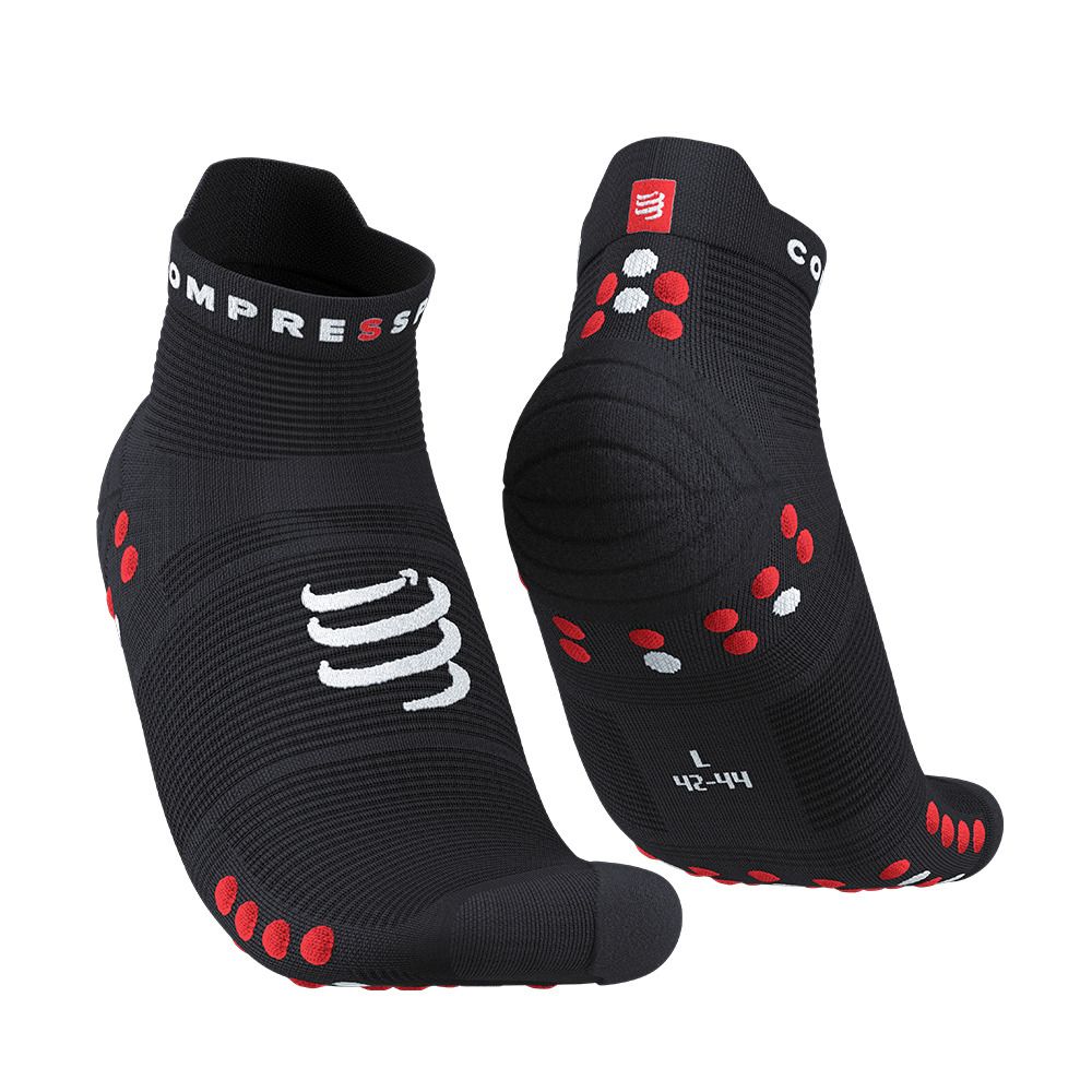 Compressport PRO RACING V4.0 RUN LOW - Chaussettes black/red