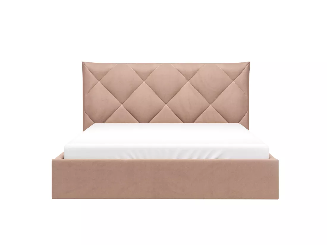 Lit coffre 160 x 200 cm - Velours - Beige + Matelas - STARI de Pascal Morabito