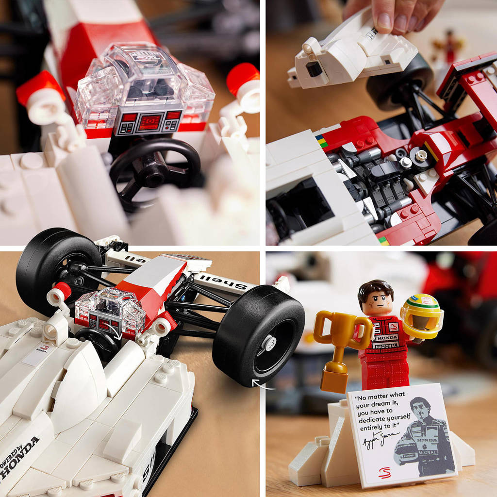 Mooie set voor de lego verzamelaarMcLaren MP4/4 en Ayrton Senna Model Auto Bouwpakket voor Volwassenen 10330