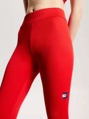 Leggings caneladas essenciais de comprimento total