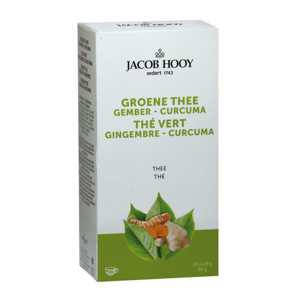 3x Jacob Hooy Groene Thee Gember - Curcuma20 stuks