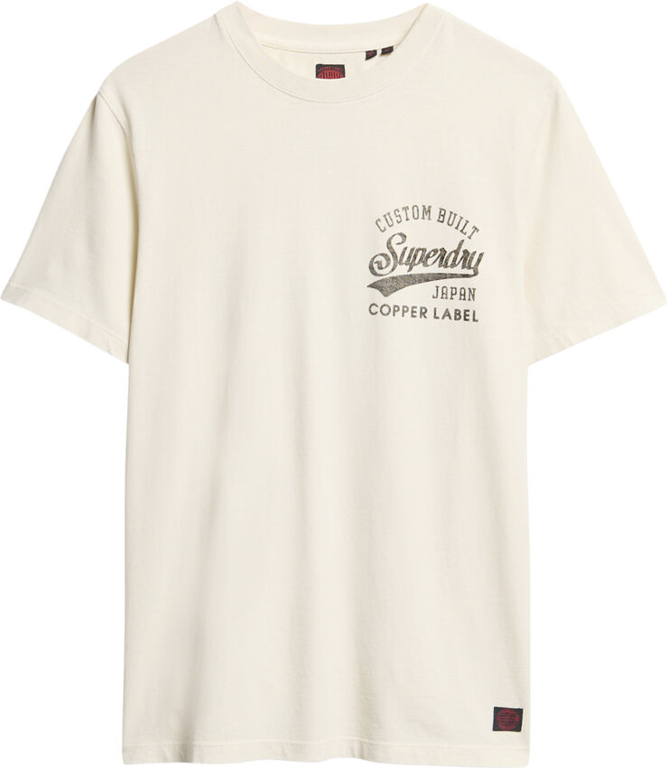 Superdry COPPER LABEL CHEST GRAPHIC TEE Rice white