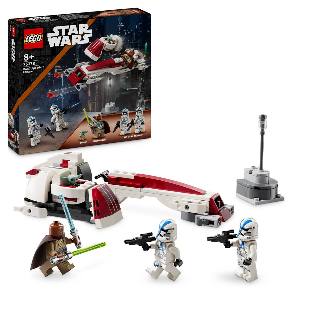 Prachtige speelset met mooie detailsBARC Speeder ontsnapping The Mandalorian Bouwpakket met Baby Yoda 75378