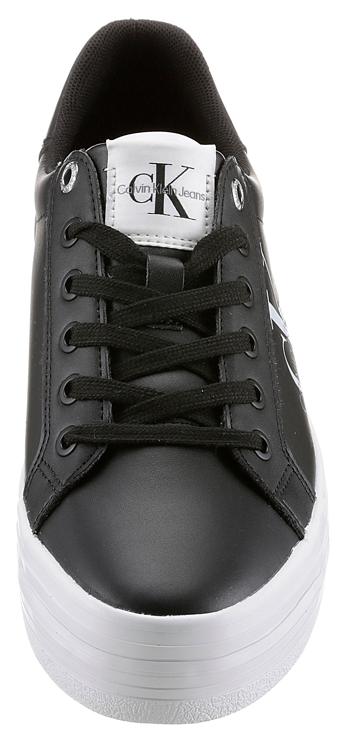 Calvin Klein Jeans Plateausneaker »VULC FLATFORM LACEUP LOW LTH«  weicher Schaftrandpolsterung, Freizeitschuh, Halbschuh, Schnürschuh