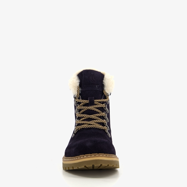 Hush Puppies suède dames veterboots blauw